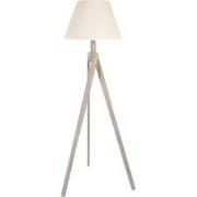 Clayre & Eef Vloerlamp  45x45x152 cm  Beige Hout Textiel Rechthoek Sta...