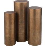 J-line - Set Van 3 Pilaren Rond Metaal Goud - 35x35x90cm