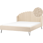 Beliani AMBILLOU - Tweepersoonsbed-Beige-Bouclé