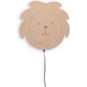 Houten wandlamp Leeuw