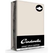 Cinderella Jersey Split-Topper Hoeslaken Taupe-Lits-jumeaux (160x200/2...