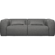 WOOOD Bean 3,5-Zits Bank - Polyester - Mid Grey - 73x247x96