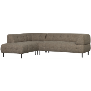 WOOOD Lloyd Hoekbank Links - Polyester - Donkerbruin - 77x267x205/91
