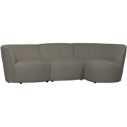 WOOOD Coco 3-Zits Ronding Rechts - Bouclé - Warm Groen - 70x230x138