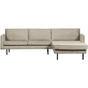BePureHome Chaise Longue Rechts  - Velvet - Wheatfield - 85x300x155