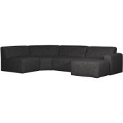 WOOOD Avelon U-Bank - Polyester - Antraciet Melange - 78x315x205