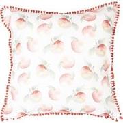 Clayre & Eef Kussenhoes  40x40 cm Wit Rood Katoen Vierkant Appel Sierk...