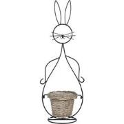 Clayre & Eef Bloempot  15x23x67 cm Zwart Ijzer Bloempot binnen