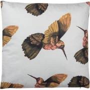 Clayre & Eef Sierkussen  45x45 cm Wit Beige Synthetisch Vierkant Vogel...