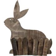 Clayre & Eef Bloempot  31x12x36 cm Bruin Hout Rechthoek Konijn Bloempo...
