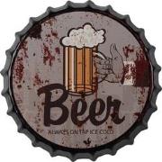 Clayre & Eef Tekstbord  Ø 33 cm Grijs Ijzer Beer Wandbord