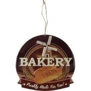 Clayre & Eef Tekstbord  38x40 cm Bruin Ijzer Bakery Wandbord