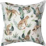 Clayre & Eef Kussenhoes  45x45 cm Groen Polyester Vierkant Tijger Sier...