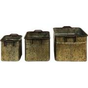 Clayre & Eef Decoratie Zinken Teil Set van 3  42x38x28 cm Grijs Ijzer ...