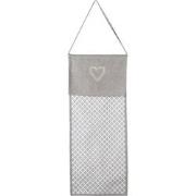 Clayre & Eef Broodzak  28x68 cm Grijs Wit Katoen Rechthoek Harten Ruit...