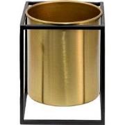 Clayre & Eef Bloempot  14x14x16 cm Goudkleurig Zwart Ijzer Plantenstan...