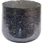 Clayre & Eef Theelichthouder  Ø 19x17 cm Grijs Glas Rond Waxinelichtho...