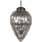 Clayre & Eef Kerstbal  Ø 6 cm Zilverkleurig Glas Kerstdecoratie