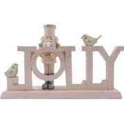 Clayre & Eef Beeld Notenkraker 18 cm Roze Polyresin Jolly Kerstdecorat...