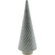 Clayre & Eef Beeld Kerstboom 27 cm Grijs Porselein Kerstdecoratie