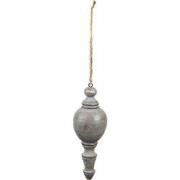 Clayre & Eef Hanger  Ø 7x19 cm Grijs Bruin Hout Woondecoratie