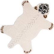 Clayre & Eef Vloerkleed Ijsbeer 60x90 cm Wit Wol Tapijt