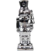 Clayre & Eef Beeld Notenkraker 19 cm Zilverkleurig Porselein Kerstdeco...