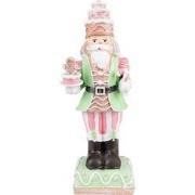 Clayre & Eef Beeld Notenkraker 24 cm Groen Roze Polyresin Kerstdecorat...