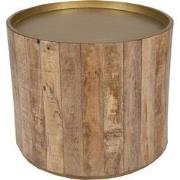 Clayre & Eef Bijzettafel  Ø 57x48 cm Bruin Hout Ijzer Rond
