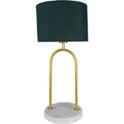Clayre & Eef Bureaulamp  Ø 28x62 cm  Groen Goudkleurig Ijzer Textiel T...