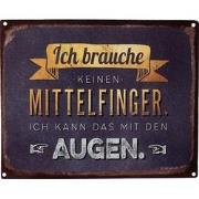 Clayre & Eef Tekstbord  25x20 cm Grijs Ijzer Ich brauche keine Wandbor...
