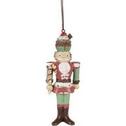 Clayre & Eef Kersthanger Notenkraker 12 cm Rood Polyresin Kerstboomver...