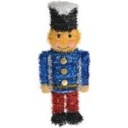 Clayre & Eef Kerstdecoratie Notenkraker 15x7x36 cm Blauw Kunststof