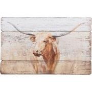 Clayre & Eef Schilderij 71x3x46 cm Beige Hout Koe Muurdecoratie