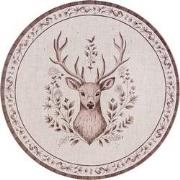 Clayre & Eef Onderbord Ø 33 cm Beige Bruin Kunststof Rond Hert