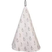 Clayre & Eef Theedoek Ø 80 cm Beige Grijs Katoen Rond Konijn