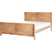 Beliani CHAMPAGNAT - Tweepersoonsbed-Lichte houtkleur-Rubberhout