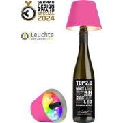 Sompex Flessenlamp " TOP " met houdbare kurk| 2.0 Led| Neon roze - ind...