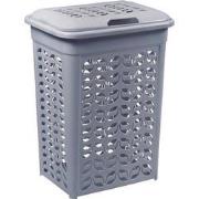 Wasmand kunststof kleur grijs , inhoud 65 liter
