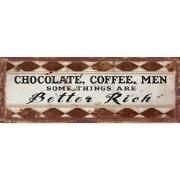 Clayre & Eef Tekstbord  36x13 cm Bruin Zwart Ijzer Rechthoek Chocolate...