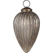 Clayre & Eef Kerstbal Ø 7x11 cm Grijs Goudkleurig Glas Kerstboomversie...