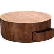 Salontafel Elan met Lades Travertin Walnoot - Giga Meubel