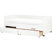 Beliani MARRAY - Eenpersoonsbed-Wit-Fluweel