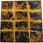 Fine Asianliving Olieverf Schilderij Contemporary Goud Blauw