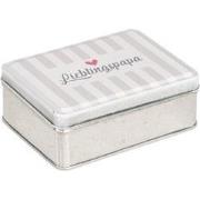 Clayre & Eef Blikken Bewaardoos  10x8x4 cm Beige Metaal Rechthoek Voor...