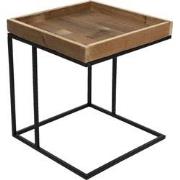 Clayre & Eef Bijzettafel  40x40x45 cm Zwart Ijzer Hout Vierkant