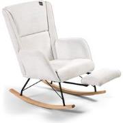 Aemely® Schommelstoel 'Relax' - Wit Ribstof, Blank Hout