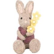 Clayre & Eef Decoratie Beeld Konijn 10x10x19 cm Beige Textiel op Kunst...
