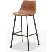 Barkruk Monza - leer Vintage cognac