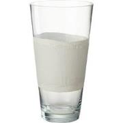 J-Line - Vaas Delph Glas Transparant/wit Small - 19x19x35cm
